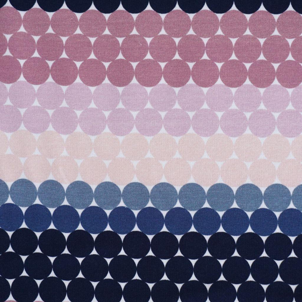 French Terry Punkte blau rosa beige – FVJ
